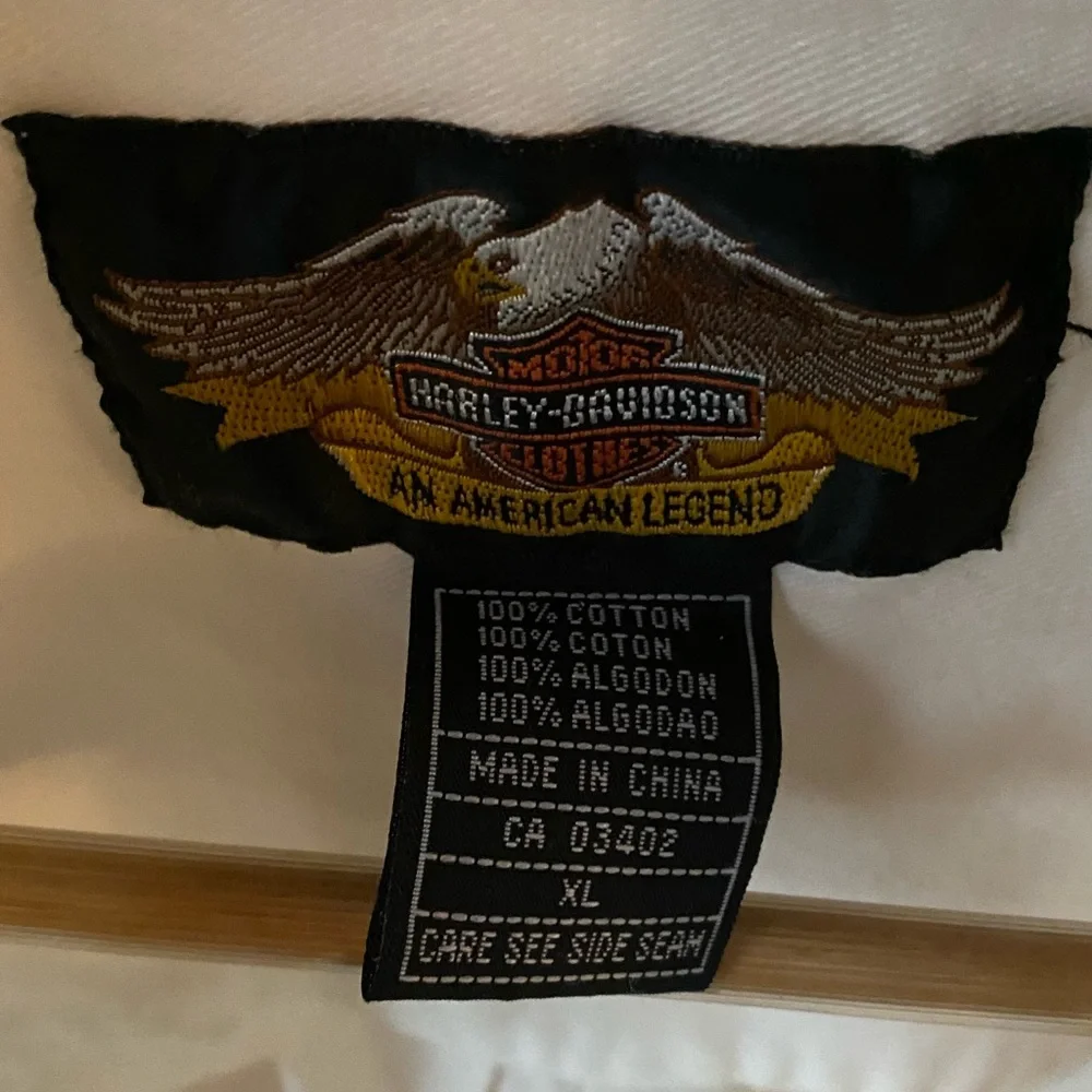 HARLEY DAVIDSON MENS WHITE DENIM XL - Picture 3 of 8